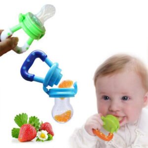 Children's Silicone Fruit and Veggie Nibbler Teether with Mesh Bag – 1 pcs