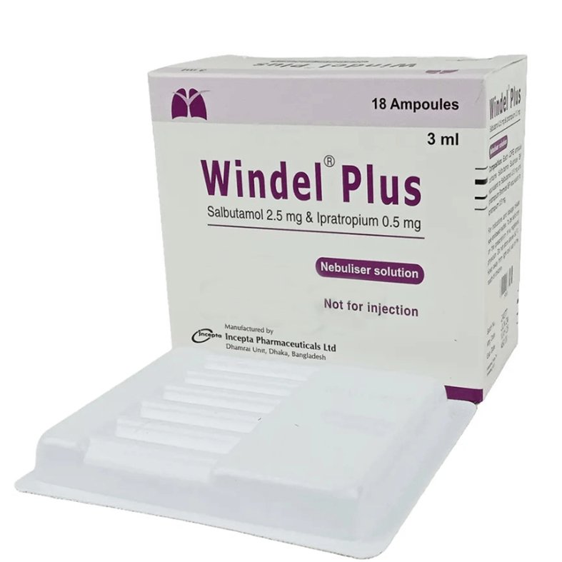 Windel Plus Nebuliser Solution Salbutamol + Ipratropium(2.5 mg + 500 mcg)/3 ml