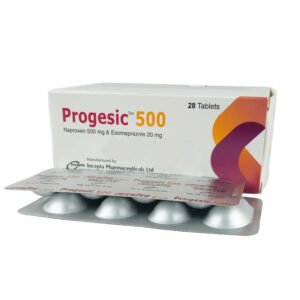 Progesic Tablet (Naproxen Sodium + Esomeprazole Magnesium 500 mg+20 mg)