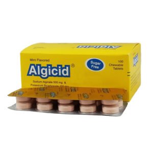 Algicid Chewable Tablet (Sodium Alginate + Potassium Bicarbonate 500 mg+100 mg)