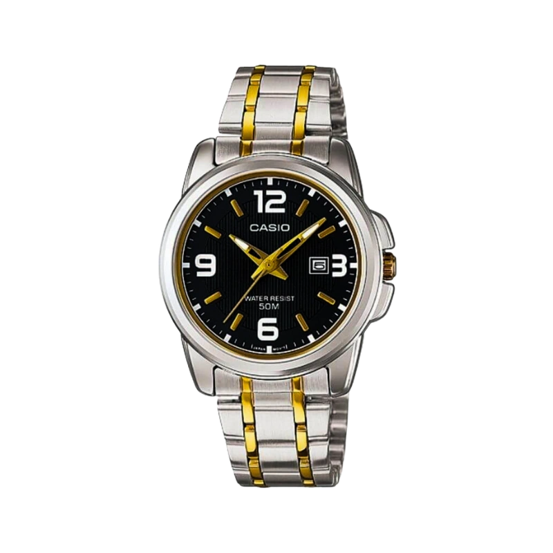 Casio Enticer Date Ladies Chain Watch - LTP-1314SG-1AVDF