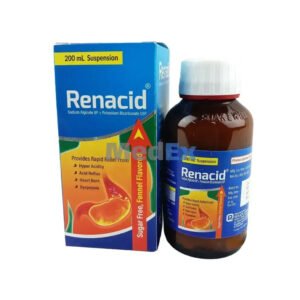 Renacid Suspension (500 mg + 100 mg)/5 ml – Sodium Alginate + Potassium Bicarbonate