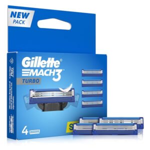 Gillette Mach3 Turbo 3D Blade Cartridges Set 4 Pcs