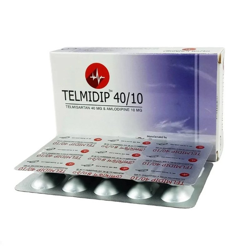 Telmidip Tablet (Amlodipine + Telmisartan 10 mg + 40 mg)