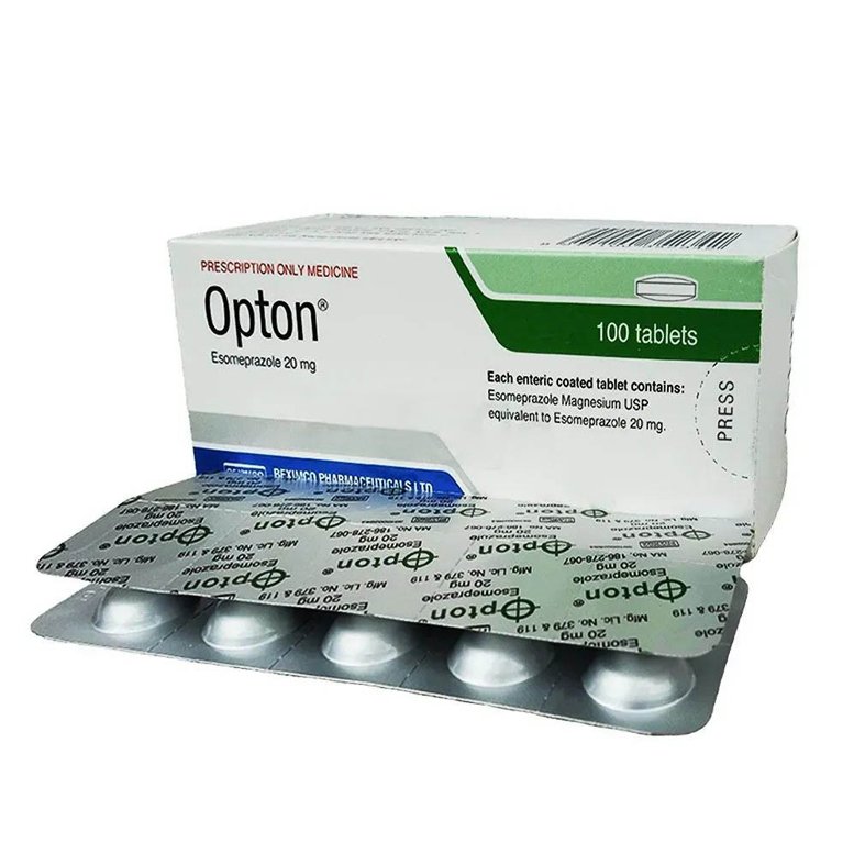 Opton 20mg Tablet (Esomeprazole 20 mg)