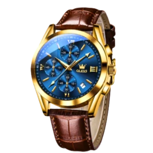 Quartz wrist waterproof leather watch