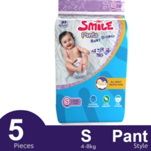SMC Smile Pant System Baby Diaper (Size-S) (4–8kg) (5Pcs)