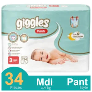 Giggles Pants System Baby Diaper (Midi) (4-9 kg) (34 Pcs)