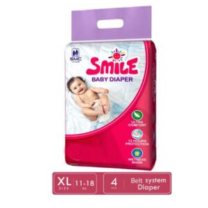 SMC Smile Belt System Baby Diaper (XL Size) (11–18kg) (4 Pcs)
