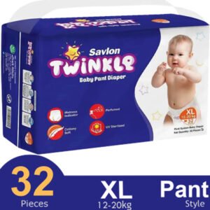 Savlon Twinkle Pant System Baby Diaper (Size XL) (12–20 kg) (32 Pcs)