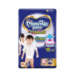 MamyPoko Pants Premium Extra Absorb Pant System Baby Diaper (XL Size) (12–17Kg) (30Pcs)
