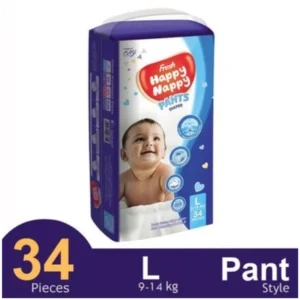 Fresh Happy Nappy Pant System Baby Diaper (L Size) (9–14Kg) (34Pcs)