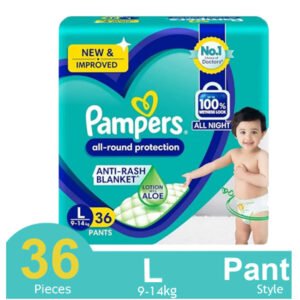 Pampers Jumbo Pants System Baby Diaper (L Size) (9–14 Kg) (36 Pcs)