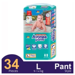 Avonee Pants System Baby Diaper (L Size) (9–14KG) (48PCS)