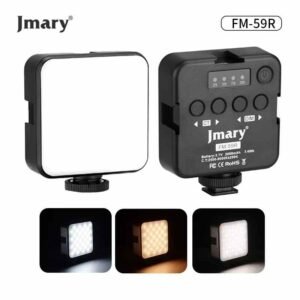 JMARY FM-59R Dimmable Video Recording Mini Fill Light with 3 Cold Shoe Mounts